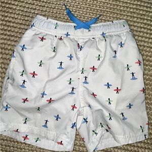 EGO Kids Surfboard Print White Swim Trunks